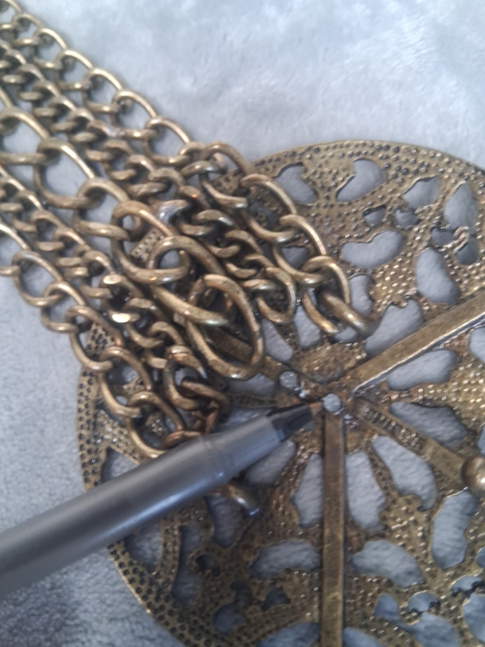 Chico's Bronze Multi-Chain Waist Belt Floral Medallion Medieval Festival - Picture 5 of 13